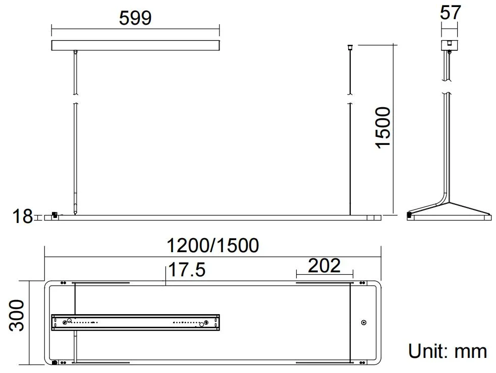 OEM ODM Mirrow Round Corner Hanging Commericial Residential High End Class Anti Glare 4FT 5FT 50W 60W Dali Dimmable LED Pendent Lamp LED Panel Light for Office