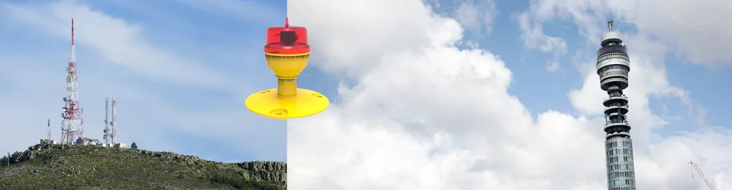 Światło przeszkodowe LED dla lotnictwa IP66 Wodoodporne Czerwono-Białe Podwójna Głowica Wbudowana Fotokomórka Światło ostrzegawcze dla samolotów LED o niskiej intensywności 9