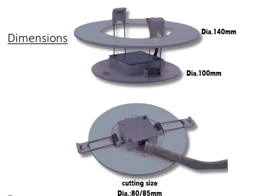 Światło awaryjne typu downlight, znak ewakuacyjny, 3h, IP65, zasilanie bateryjne, do sklepu, warsztatu, centrum handlowego 3