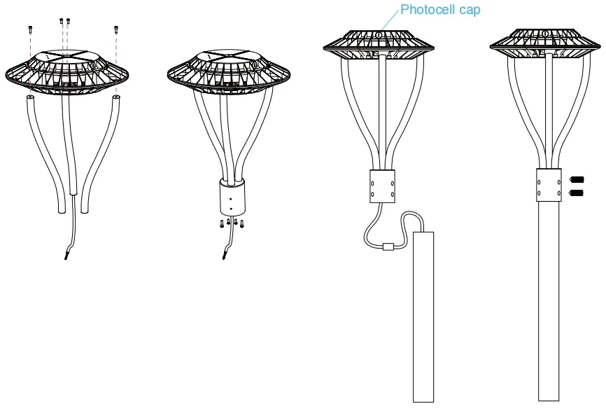 Regulowana lampa LED ogrodowa, odporna na wilgoć IP65, 150W, wodoodporna, 140lm/W, czarna, do trawnika, na dziedziniec, na słupek 9
