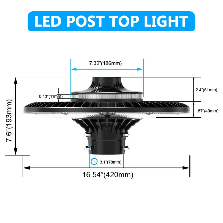 Energooszczędna lampa słupkowa LED do ogrodu, oświetlenie obszarowe 140lm/W, Smart-Tuning 200W do stref odpoczynku przy autostradach, kompleksów sportowych, promenad nadbrzeżnych 5