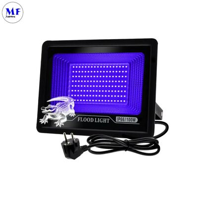 50W/100W/150W 365nm/395nm Aluminum Waterproof Outdoor IP66 Flood Curing Full Spectrum Ultraviolet Adjustable UVA Glow Party Art Installation LED UV Light