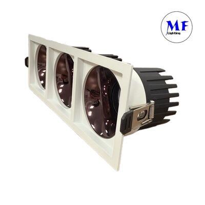 3*10W Anti-glare LED Downlight CRI90 100lm/W Triac /0-10V/Dali-2 Dimmable  Beam angle 15°/24°/36°50° Optional Recessed  Spot LED Down light for Commercial Spaces