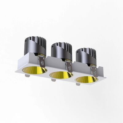 Dimmable Anti-Glare Trimless Recessed Downlights, Frameless Triple Heads LED Down Light, IP20, Triac 0-10V Dali-2 Dt6 Dt8 Spot Light
