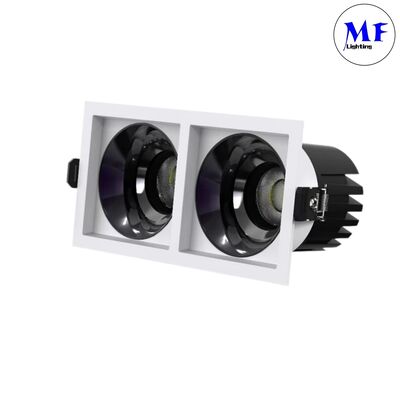 Aluminium 7W/10W/12W/15W/14W/20W/24W/30W/21W/30W/36W/45W 1 2 3 Głowa kwadratowe wgniecione światło w dół Smart Power CCT DALI 0-10V Przyciemnianie IP44 Hotel LED Down Light