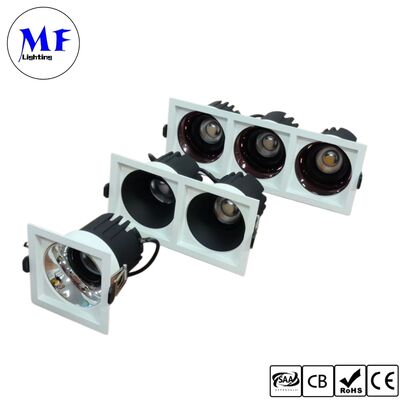 10W CRI90 100lm/W Reflektor LED z możliwością ściemniania Triac /0-10V/Dali-2 Kąt świecenia 15°/24°/36°/50° Opcjonalnie Wpuszczany Reflektor LED z ochroną przeciwodblaskową, pojedyncza głowica do przestrzeni komercyjnych
