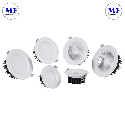 SMD Wpuszczany 120° Szeroki Kąt Rozsyłu PC Mleczny Dyfuzor Antyodblaskowy UGR<19 Ściemnialny Odlew Aluminiowy Wewnętrzny Komercyjny Reflektor LED Oprawa Sufitowa LED