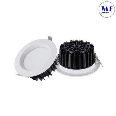 Aluminiowy, wysokiej mocy, 5W/7W/10W/12W/15W/20W/25W/30W/35W/40W/45W/50W, z możliwością ściemniania, regulacją CCT, inteligentny, wpuszczany, wewnętrzny, downlight, spot, IP40, hotelowe oświetlenie LED typu downlight