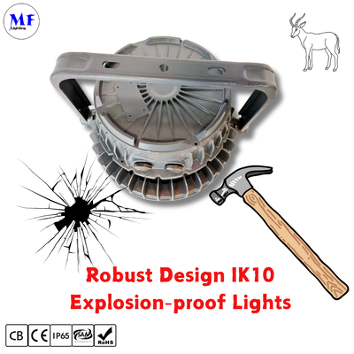 ATEX LED Highbay Light Explosionproof UFO Strefa 1 Strefa 2 Ściemnianie 200W 300W 400W IP66 IK10 Stalownia Elektrownie Alkohol Olej Gaz Trudne Warunki Przemysłowe
